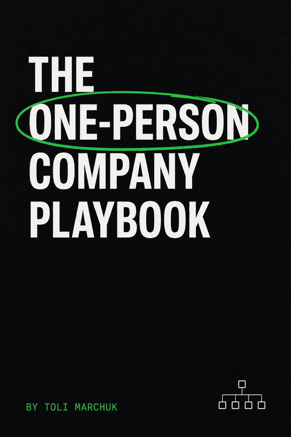 The One-Person Company Playbook cover, with a green marker circle around One-Person